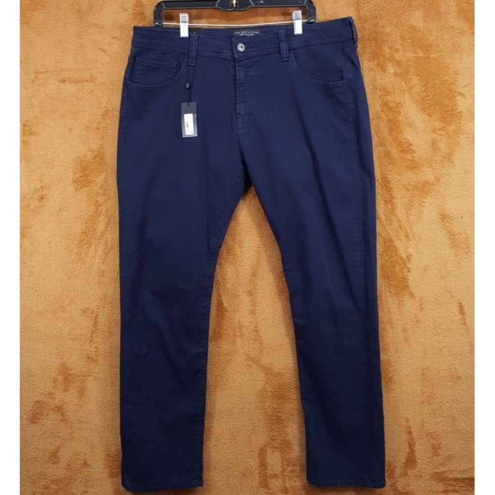 BLOOMINGDALES MENS STORE Jeans Size 38x32 Dark Dyed Wash Denim 5 Pocket Stretch